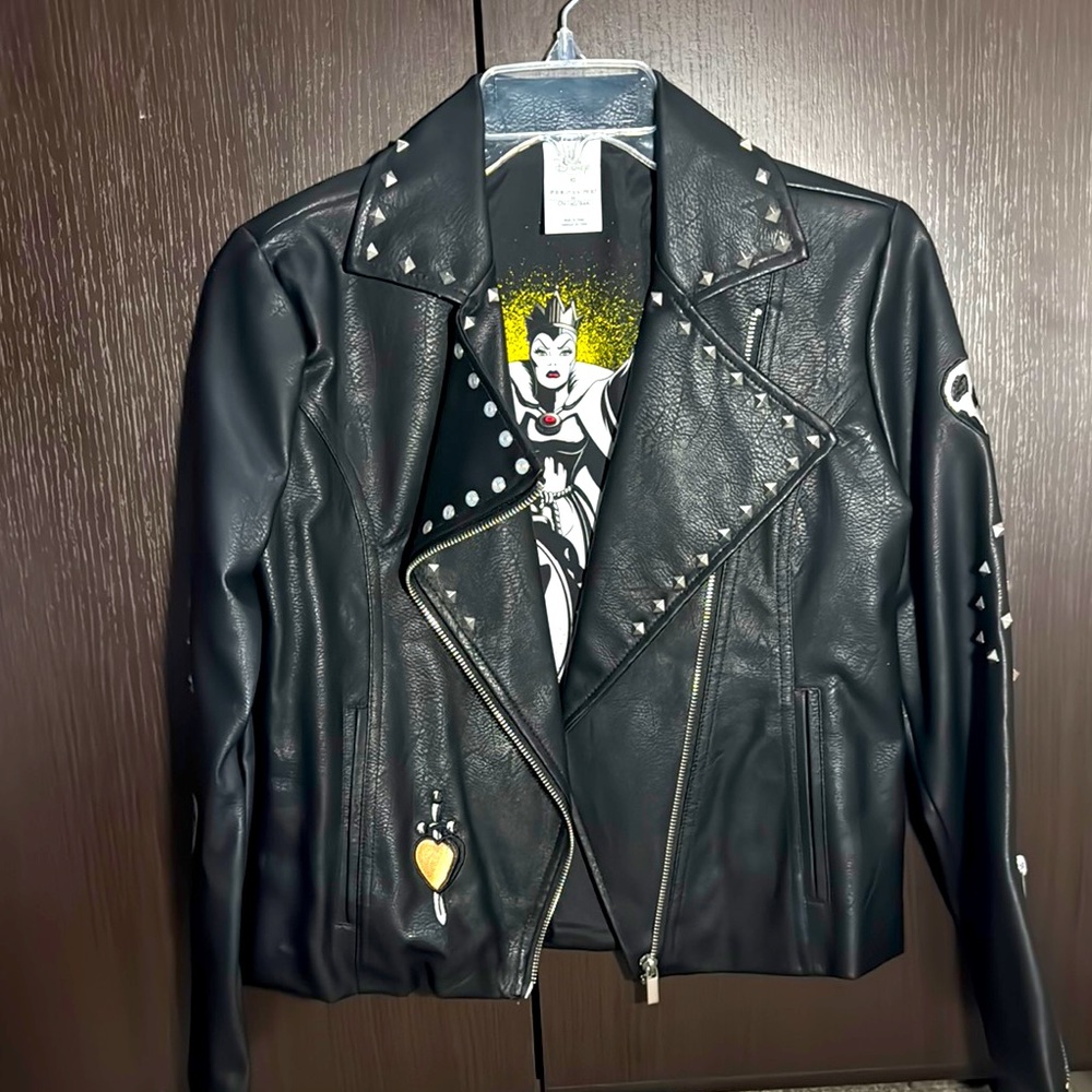 Disney Black Studded Leather Jacket